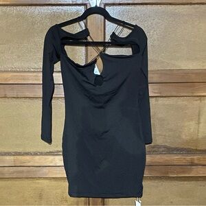 Elegant Long Sleeve Black Dress